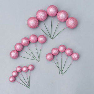 20 décorations de boules, mini ballons, boules en mousse, pics à gâteau, décorations de gâteau avec paillettes pour anniversaires et mariages - Product Image 3