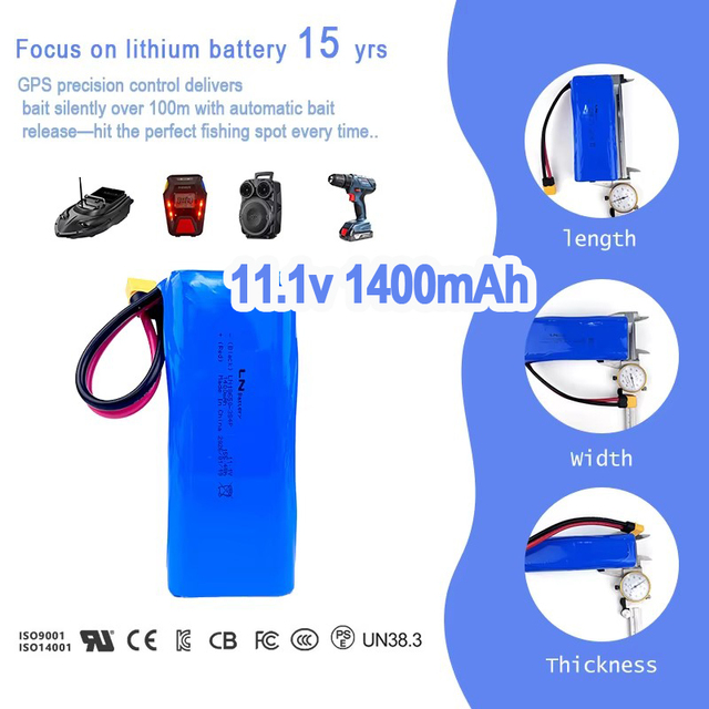 Renewable Energy 18650 Battery 3S4P 1400mAh 11.1V Li Ion Battery Pack for Handheld Electric Drill/ Smart Home/RC Fishing Boat