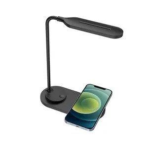 2 em 1 Multi Function Desk Lamp Carregador sem fio Foldable Lâmpada LED 10W carregamento rápido da lâmpada Carregador sem fio