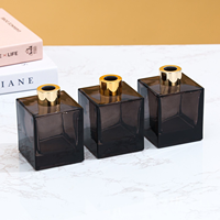 Flacon diffuseur en verre carré 50-500ml, couleur et logo personnalisés, contenant pour parfum, cosmétiques