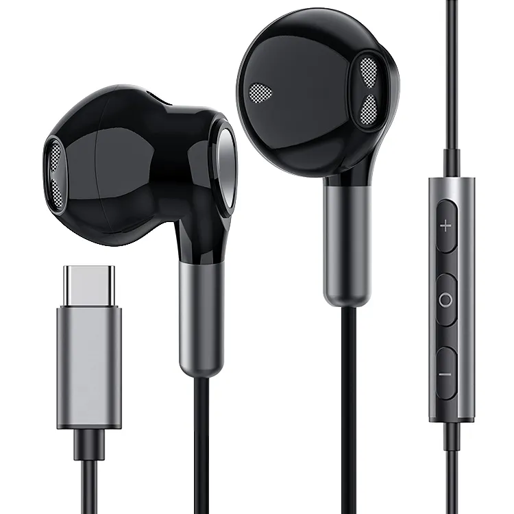 프리미엄 디지털 DAC type-c in 이어 유선 헤드셋 iem 이어폰 iphone15/15pro 용 마이크 포함