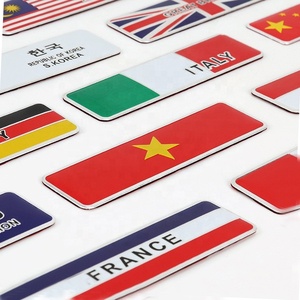 Badge autocollant 3D en métal avec drapeau allemand, français et américain - Product Image 5