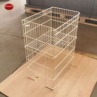 Cage se pliante de présentation de panier métallique avec la surface de Chrome dans l'affichage de poubelle de supermarché pour la promotion