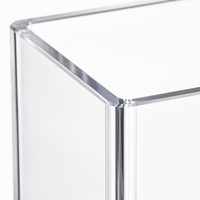 Boîte de rangement en acrylique Calic, haute, à ouverture supérieure, transparente, pour articles quotidiens, taille personnalisée, OEM, vente en gros