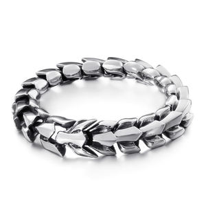 Bracelet Viking <span class=keywords><strong>Nordique</strong></span> en Acier Inoxydable, Chaîne Os de Dragon, Style Punk, Cadeau pour Homme - Product Image 2