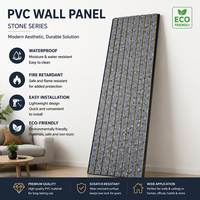 Panel Dinding PVC Tekstur Beton Abu-abu, Panel Cladding Dekoratif Interior Modern, Bahan Dekorasi Dinding Tahan Air