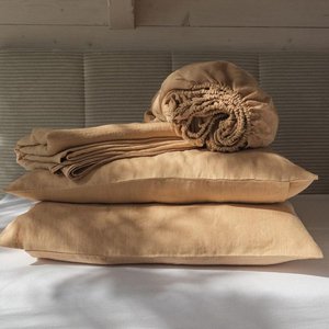 Ensemble de draps en <span class=keywords><strong>lin</strong></span> de qualité supérieure moderne, 4 pièces, taille king, 100% <span class=keywords><strong>lin</strong></span> lavé à la pierre, 300TC, soie, <span class=keywords><strong>lit</strong></span> d'hôtel, tissé, motif uni - Product Image 1