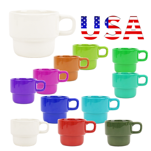 Bắc Âu đầy màu sắc đơn giản màu sắc tùy chỉnh gốm cốc cà phê có thể xếp chồng lên nhau cốc trà xếp chồng cốc cà phê Espresso - Product Image 2