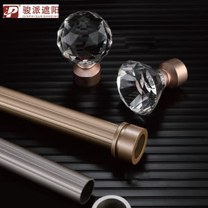 Rail de <span class=keywords><strong>rideau</strong></span> <span class=keywords><strong>double</strong></span> moderne de luxe pour finials en cristal métallique, <span class=keywords><strong>support</strong></span> en aluminium aéronautique et ABS, accessoires - Product Image 3