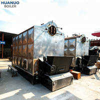 Huanuo Boiler Uap Otomatis 10 Ton Horizontal Sirkulasi Alami Berbahan Bakar Batubara, Biomassa, Sekam Kelapa, Serbuk Gergaji untuk Kertas
