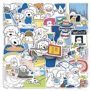 50 autocollants originaux <span class=keywords><strong>de</strong></span> chiens dessinés à la main, motif chiot amusant en train <span class=keywords><strong>de</strong></span> faire la bizarrerie à la maison, pour fournitures pour animaux <span class=keywords><strong>de</strong></span> compagnie et boîtes <span class=keywords><strong>de</strong></span> rangement - Vente chaude - Product Image 2