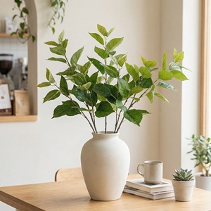 Stelo di <span class=keywords><strong>Foglie</strong></span> di Camelia Artificiale 72cm, Rami Finti per Vasi, <span class=keywords><strong>Foglie</strong></span> Finte in Seta per Vasi da Terra, Casa, Ufficio, Tavolo - Product Image 3