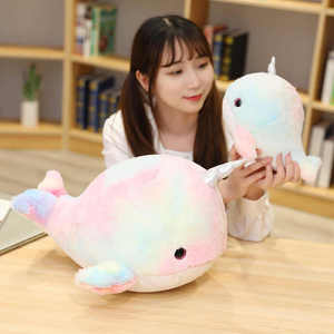 28cm carino colorato Narwhal peluche peluche bambola di pesce farcito cuscino morbido per neonate arcobaleno mare animale balena farcito giocattolo Narwhal - Product Image 6