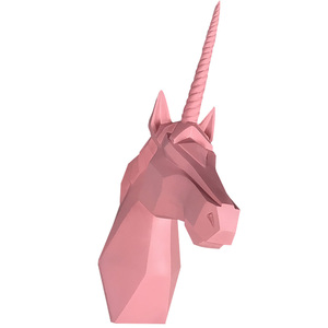 <span class=keywords><strong>Scultura</strong></span> da <span class=keywords><strong>Parete</strong></span> in Resina Personalizzata OEM, Arte Moderna con Testa di Unicorno Poligonale, Statua Originale da <span class=keywords><strong>Parete</strong></span> - Product Image 1