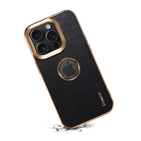Étui en cuir de veau électroplaqué de luxe Denior Professional pour améliorer l'image d'entreprise, compatible avec les séries Apple 15, 14, 13, 12