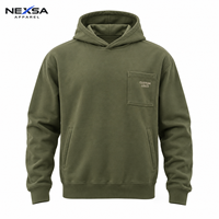 Sweat à capuche personnalisé pour homme avec logo, poche poitrine, poches latérales, épaules tombantes, vêtements décontractés en gros, OEM ODM, marque privée