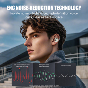 Auriculares Inalámbricos de Conducción Ósea Bluetooth 5.4 con Clip para la Oreja, Cancelación de <span class=keywords><strong>Ruido</strong></span> ENC, Resistentes al Sudor, Auriculares Indoloros con Micrófono - Product Image 3