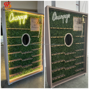 SMOOTH New Arrival Popular Champagne Wall <b>Backdrop</b> <b>Stand</b> With Led Neon Signs For Party Event Usage - Product Image 4