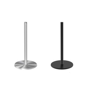Postes de Acero Inoxidable Plateados o Negros para Control de Multitudes en Museos y Exposiciones, Altura de 300-1200 mm - Product Image 1