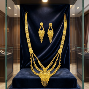 Wholesale Brass 14K 18K 24K Micron Gold Rani Haar Bridal Long Necklaces Traditional Dubai Style Gold Filled Jewelry Oro Joyeria - Product Image 4