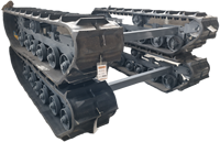 Châssis de robot sur chenilles pour charge lourde 500 kg, train de roulement à chenilles en caoutchouc avec télécommande pour l'automatisation industrielle et les véhicules autonomes (UGV)
