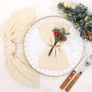 Elegant Pink Beige Cloth <strong>Napkins</strong> Cotton and Linen Cloth Dinner <strong>Napkins</strong> for <strong>Wedding</strong> Party Table Centerpieces - Product Image 3