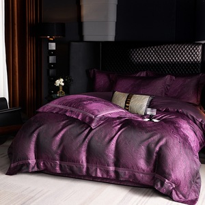 Ánh Sáng Sang Trọng 50S Cotton Nhà Dệt Độ Chính Xác Cao Thổ Cẩm Sợi Nhuộm Jacquard Chăn Bìa 4Pcs Ga Giường Bộ Đồ Giường Bộ - Product Image 2