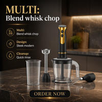 Mixeur plongeant électrique compact à faible bruit avec fonction de vitesse variable automatique pour smoothies et fonctions de pilonnage, idéal pour la maison