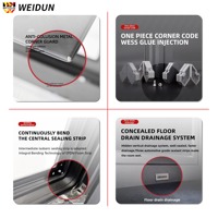 Fenêtre coulissante inclinable moderne en aluminium WEIDUN PY80, double vitrage, rupture de pont thermique, insonorisée, économie d'énergie, garantie 3 ans, OEM