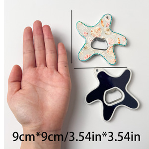 Décapsuleur aimanté en acrylique thème océan, étoile de mer, 9 cm, pour réfrigérateur, cadeau décoratif - Product Image 4