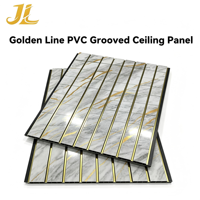Panneau de plafond en PVC haute brillance Golden Line, grain de bois 3D, imperméable, à rainures et languettes, pour murs intérieurs