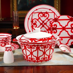 Juego de Platos de Porcelana Fina de Lujo al por Mayor, 58 Piezas, Vajilla Coreana Minimalista de Cerámica para el Hogar - Product Image 2