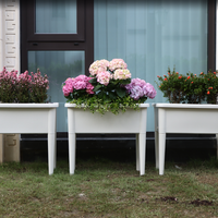 Nouveau grand pot à fleurs en plastique à pieds, pot rectangulaire pour plantes, bac à jardin surélevé pour légumes et herbes