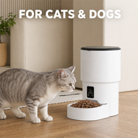 Distributeur automatique de nourriture pour chats et chiens, 4 litres, application WiFi, distributeur de nourriture intelligent programmable, plastique, double alimentation, batterie, facile à nettoyer