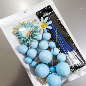 New Arrival Foam Ball Flower Ginkgo Leaf <strong>Cake</strong> Decoration <strong>Happy</strong> <strong>Birthday</strong> Father's Day Christmas Party <strong>Cake</strong> <strong>Topper</strong> Set - Product Image 4