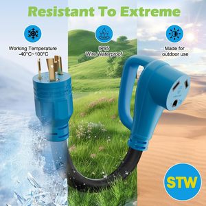 NEMA L5-30P <span class=keywords><strong>Twist</strong></span> Khóa Nam để NEMA TT-30R nữ với xử lý cho máy phát điện để RV Trailer Camper / STW <span class=keywords><strong>3</strong></span> * 10awg màu xanh - Product Image 2
