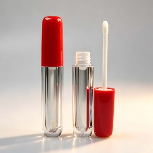 Tube de brillant à lèvres vide de 5 ml en gros, à paroi épaisse, transparent, avec bouchon ABS et applicateur brosse, pour emballage cosmétique de maquillage des lèvres - Product Image 1