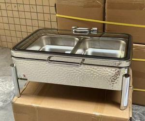 Liyunda Tùy Chỉnh Kết Cấu Và Màu Sắc Hình Chữ Nhật Vòng chafing Món Ăn Tự Chọn Trạm Thực Phẩm Ấm Hơn Bếp Với Có Thể nhìn thấy Cửa Sổ Kính - Product Image 2