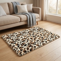Tapis imprimé en fausse fourrure, doux et moelleux, motif zèbre, pour chambre, salon, décoration intérieure, tapis de sol confortable