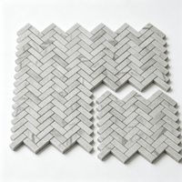 Plaque de mosaïque en marbre blanc à chevrons, 303x325mm, épaisseur 10mm, pour décoration murale intérieure, meubles de salle de bain