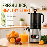 Extracteur de jus électrique à mastication HGM, goulotte large de 5,4 pouces, facile à nettoyer, 300W, presse-agrumes lent pour usage domestique