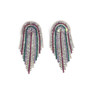 <span class=keywords><strong>Orecchini</strong></span> Pendenti di Lusso con Strass Scintillanti e Lunghe Nappe per Donne, <span class=keywords><strong>Orecchini</strong></span> Geometrici Multicolore con <span class=keywords><strong>Diamanti</strong></span> - Product Image 6