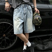Shorts en jean pour hommes de haute qualité, taille mi-haute élastique, design vintage polyvalent, texture de luxe, style urbain, vente en gros directe usine