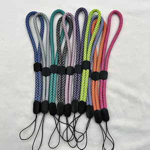 Cordon de suspension court télescopique réglable en polyester pour appareil photo d'enfant, clé USB, réflecteur, corde bicolore - Product Image 1