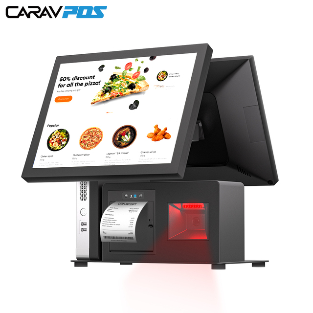 15 Inch Dual Screen Touch Cash Acceptor Machine Restaurant Ordering Touch Machine Android Window Touch Pos System for Retail