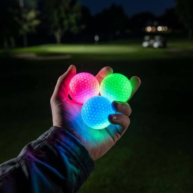 OEM Light up LED Golf Balls Multi Color Two Layer High Brightness Night Sports Golf Balls for Twilight Training Mini Park Golf
