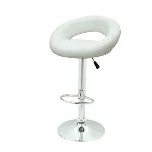 Cheap Bar Chairs Comfortable Soft Pu Leather Back And Seat With Chromed Base Contemporary Bar Stool