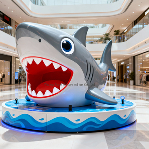 Vente flash Grande sculpture de requin en fibre de verre personnalisée pour intérieur/extérieur, accessoire interactif, décoration d'animaux marins, aquariums, parcs à thème - Product Image 6