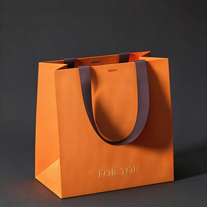 Luxury Custom Textured Kraft Paper Gift Bag with Cotton Handle & Embossed Logo - Eco-Friendly Packaging for Boutique OEM - Product Image 1