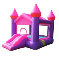 Castillo de salto rosa para uso doméstico, casa de rebote inflable, 71